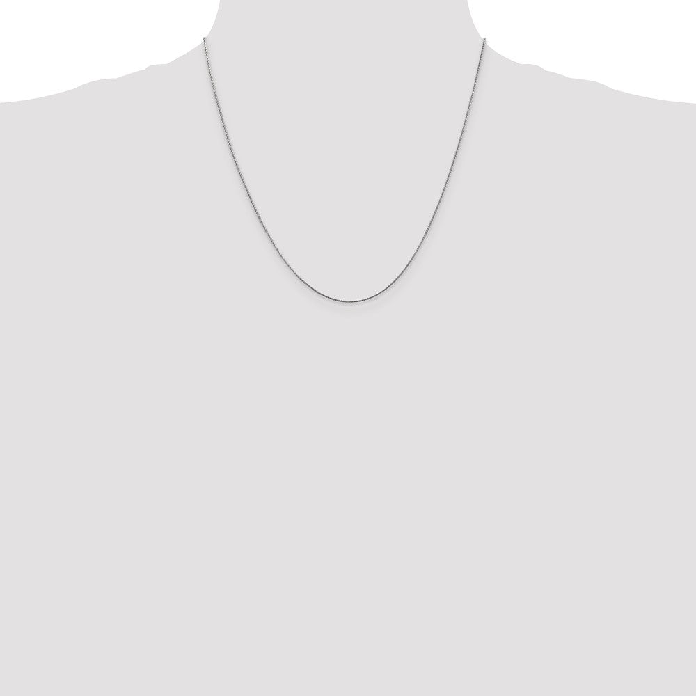 14K White Gold 20 inch .85mm Diamond-cut Spiga with Lobster Clasp Chain