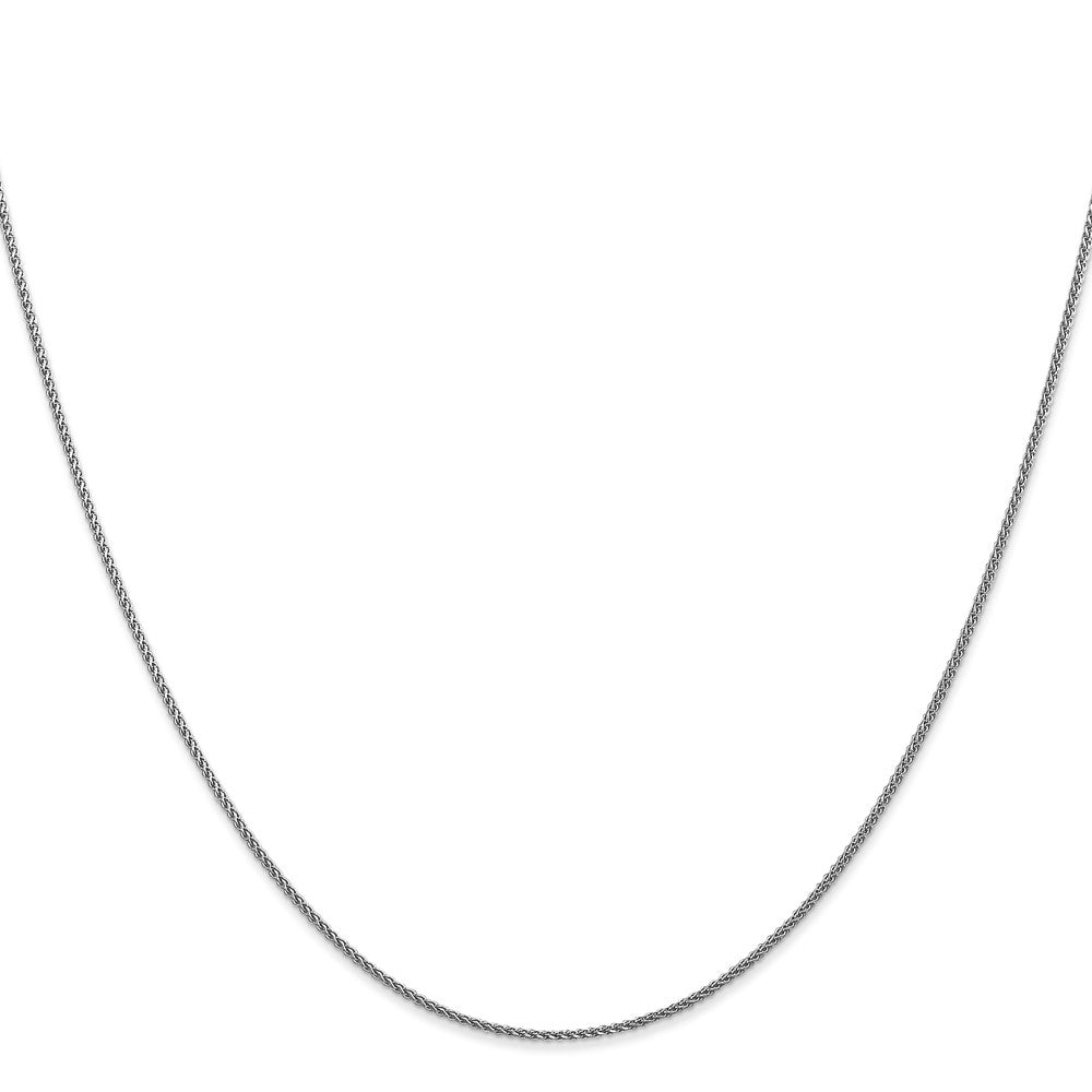 14K White Gold 16 inch 1.05mm Diamond-cut Spiga with Lobster Clasp Chain