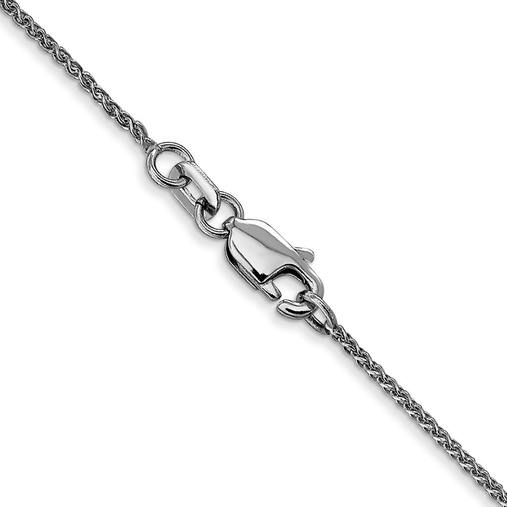 14K White Gold 24 inch 1.05mm Diamond-cut Spiga with Lobster Clasp Chain