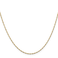 14K 30 inch 1mm Singapore with Spring Ring Clasp Chain