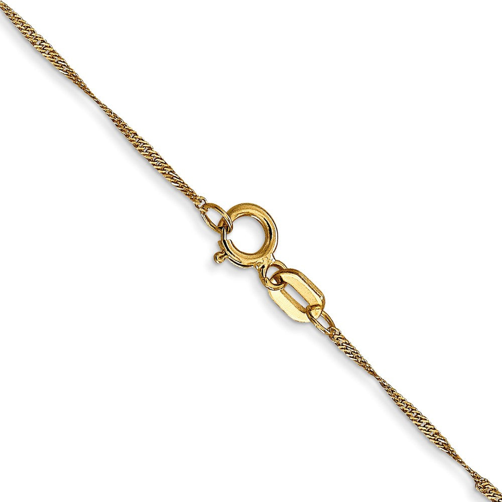 14K 16 inch 1mm Singapore with Spring Ring Clasp Chain