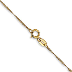 14K 24 inch 1mm Singapore with Spring Ring Clasp Chain