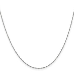 14K White Gold 24 inch 1mm Singapore with Spring Ring Clasp Chain