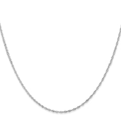 14K White Gold 30 inch 1.10mm Singapore with Spring Ring Clasp Chain