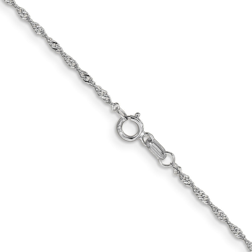 14K White Gold 24 inch 1.10mm Singapore with Spring Ring Clasp Chain