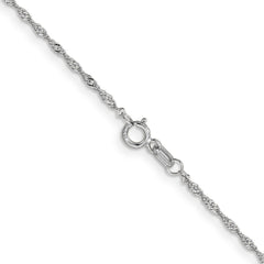 14K White Gold 22 inch 1.10mm Singapore with Spring Ring Clasp Chain