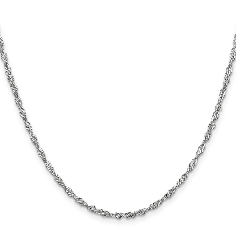 14K White Gold 16 inch 2.0mm Singapore with Lobster Clasp Chain