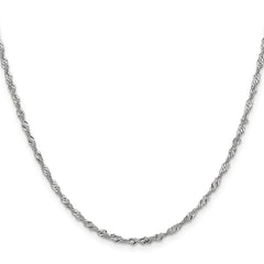 14K White Gold 30 inch 2.0mm Singapore with Lobster Clasp Chain