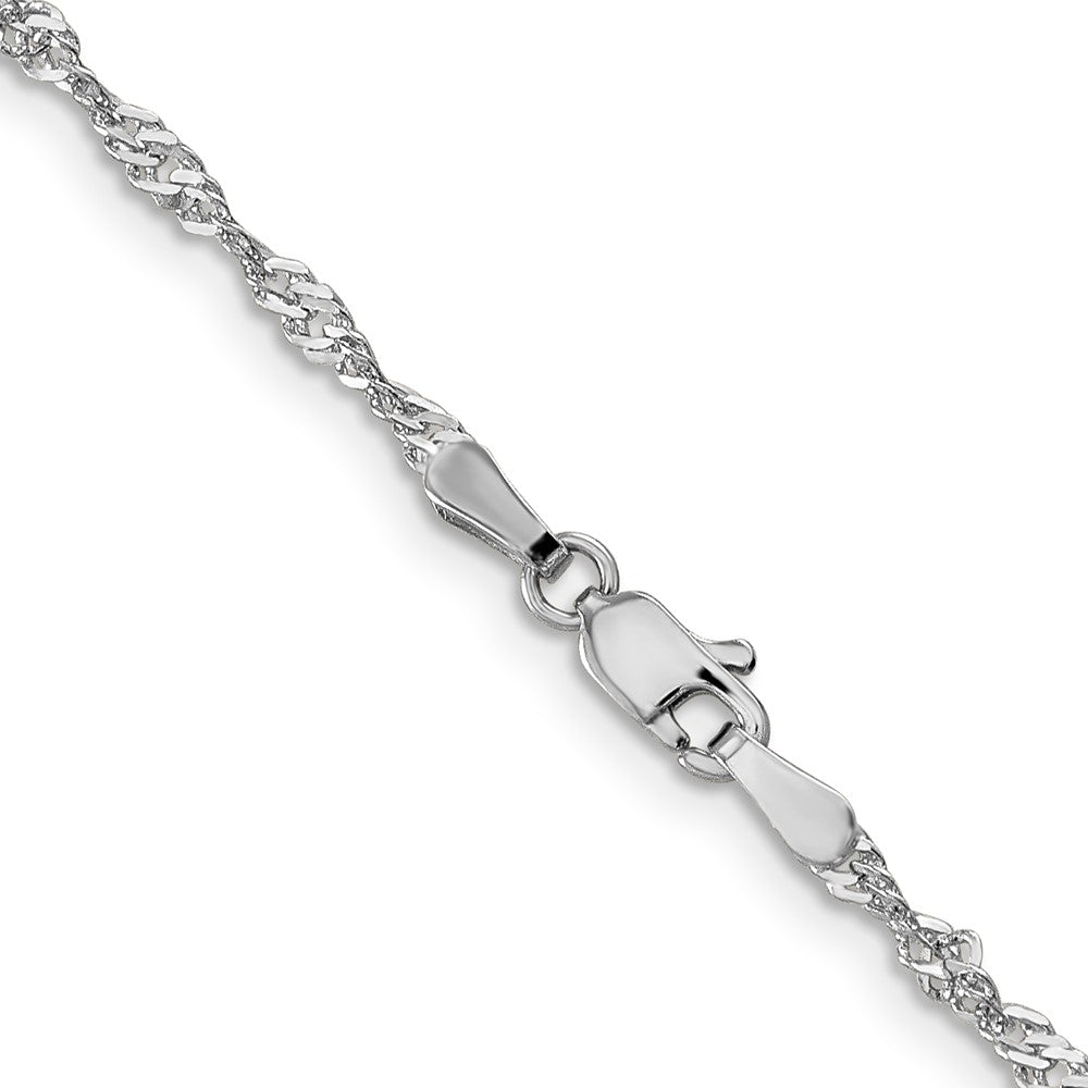 14K White Gold 16 inch 2.0mm Singapore with Lobster Clasp Chain