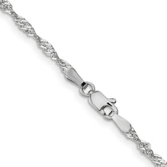 14K White Gold 20 inch 2.0mm Singapore with Lobster Clasp Chain