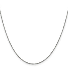 14K White Gold 24 inch 1.1mm Baby Rope with Spring Ring Clasp Chain