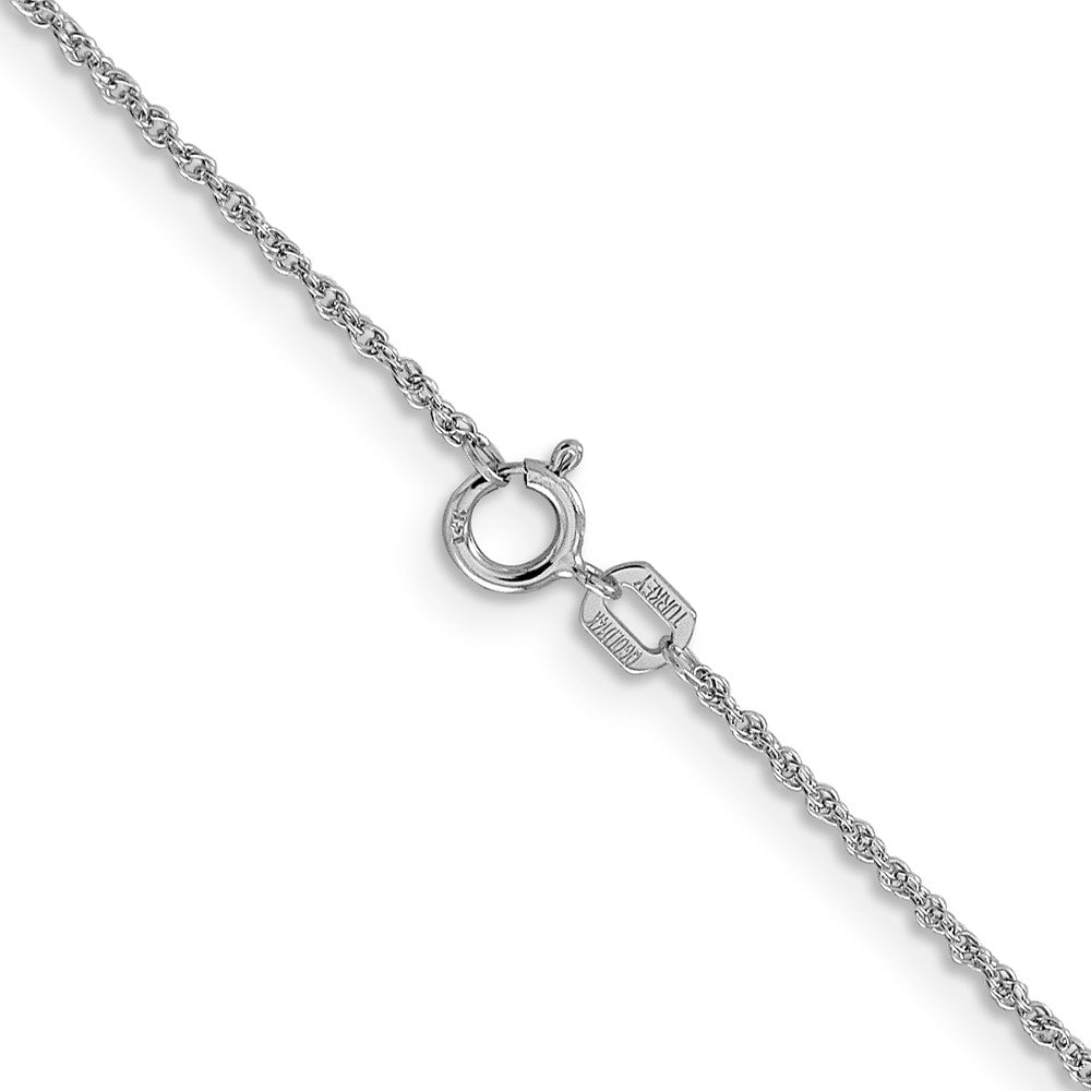 14K White Gold 26 inch 1.1mm Baby Rope with Spring Ring Clasp Chain