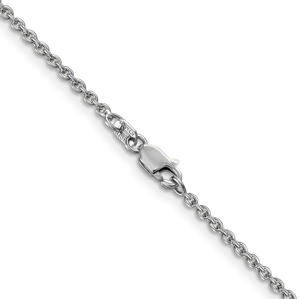 14K White Gold 16 inch 1.8mm Forzantine Cable with Lobster Clasp Chain