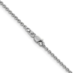 14K White Gold 24 inch 1.8mm Forzantine Cable with Lobster Clasp Chain