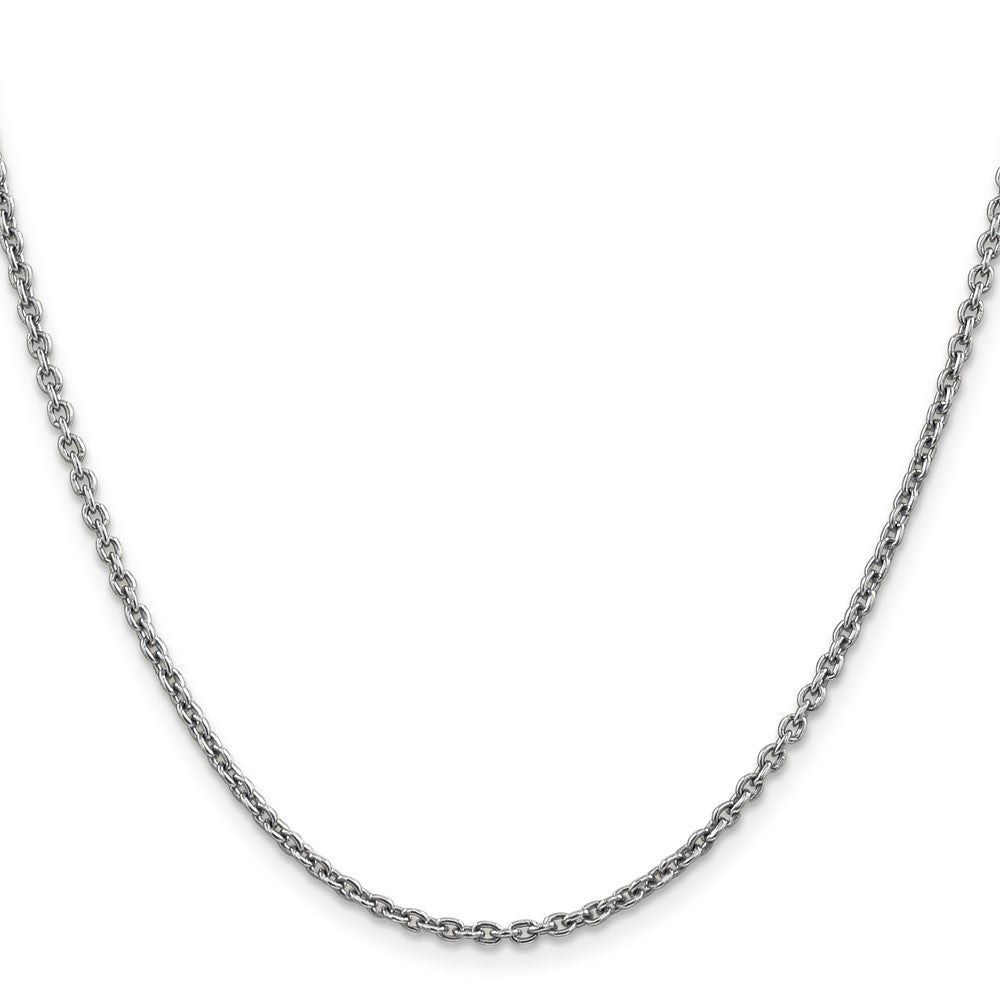 14K White Gold 18 inch 2.2mm Forzantine Cable with Lobster Clasp Chain