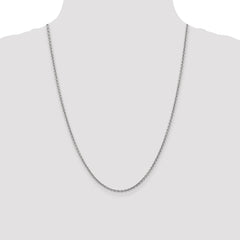 14K White Gold 24 inch 2.2mm Forzantine Cable with Lobster Clasp Chain