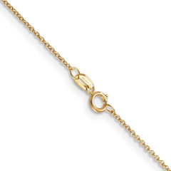 14K 24 inch .9mm Cable with Spring Ring Clasp Chain