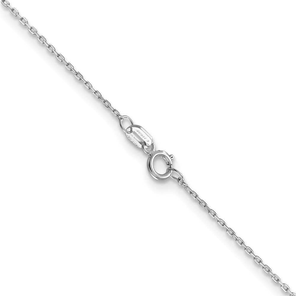 14K White Gold 24 inch .8mm Diamond-cut Cable with Spring Ring Clasp Chain