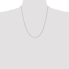14K White Gold 22 inch .8mm Diamond-cut Cable with Spring Ring Clasp Chain