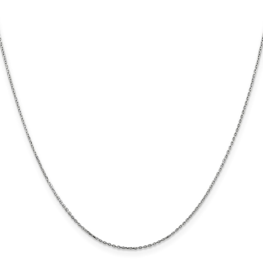 14K White Gold 30 inch .8mm Diamond-cut Cable with Lobster Clasp Chain