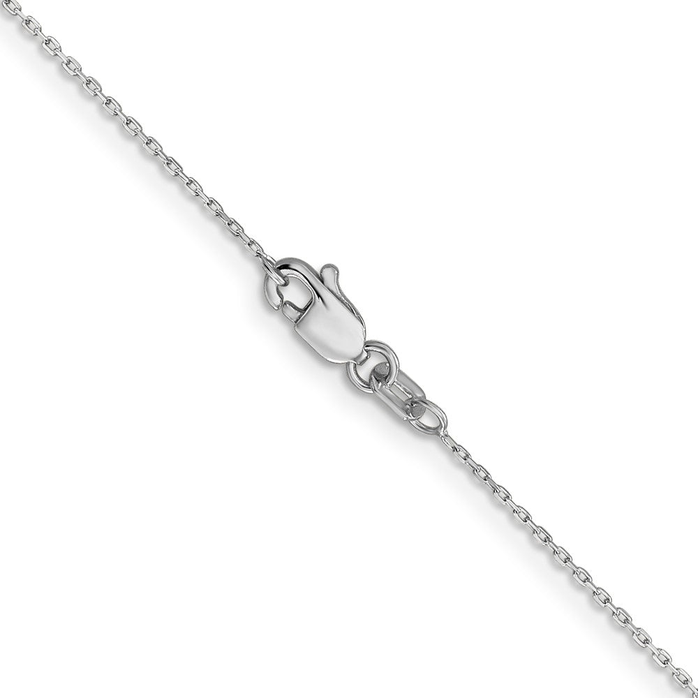 14K White Gold 26 inch .8mm Diamond-cut Cable with Lobster Clasp Chain