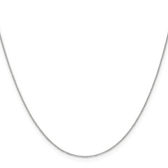 14K White Gold 20 inch .65mm Diamond-cut Round Open Link Cable with Lobster Clasp Chain