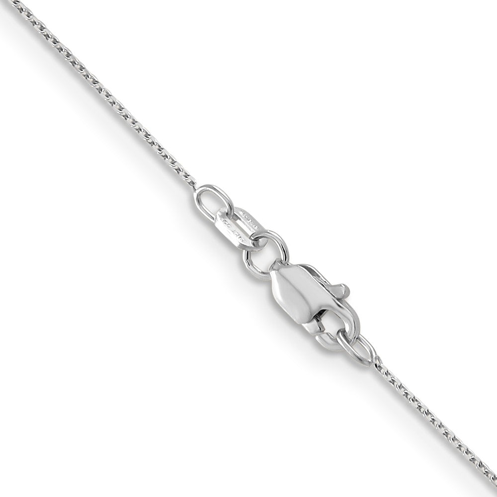 14K White Gold 24 inch .65mm Diamond-cut Round Open Link Cable with Lobster Clasp Chain