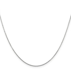 14K White Gold 30 inch .8mm Diamond-cut Round Open Link Cable with Lobster Clasp Chain