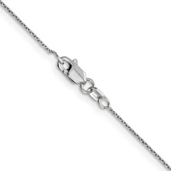 14K White Gold 16 inch .8mm Diamond-cut Round Open Link Cable with Lobster Clasp Chain