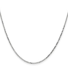 14K White Gold 26 inch 1.4mm Diamond-cut Round Open Link Cable with Lobster Clasp Chain