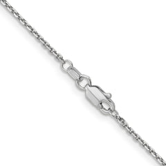 14K White Gold 30 inch 1.4mm Diamond-cut Round Open Link Cable with Lobster Clasp Chain