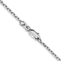 14K White Gold 26 inch 1.8mm Diamond-cut Round Open Link Cable with Lobster Clasp Chain