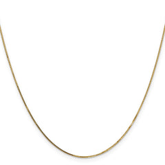14K 22 inch .7mm Box with Spring Ring Clasp Chain