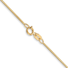 14K 28 inch .7mm Box with Spring Ring Clasp Chain