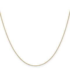 14K 24 inch .65mm Diamond-cut Round Open Link Cable with Lobster Clasp Chain