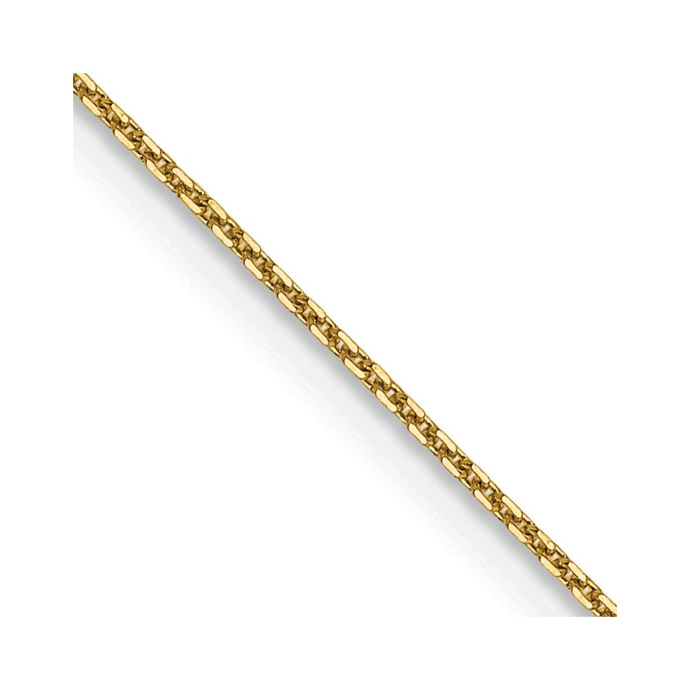 14K 26 inch .8mm Diamond-cut Round Open Link Cable with Lobster Clasp Chain