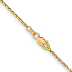 14K 30 inch 1.4mm Diamond-cut Round Open Link Cable with Lobster Clasp Chain