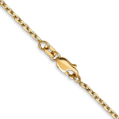 14K 30 inch 1.8mm Diamond-cut Round Open Link Cable with Lobster Clasp Chain