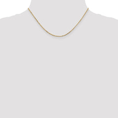 14K 16 inch 1.8mm Diamond-cut Round Open Link Cable with Lobster Clasp Chain