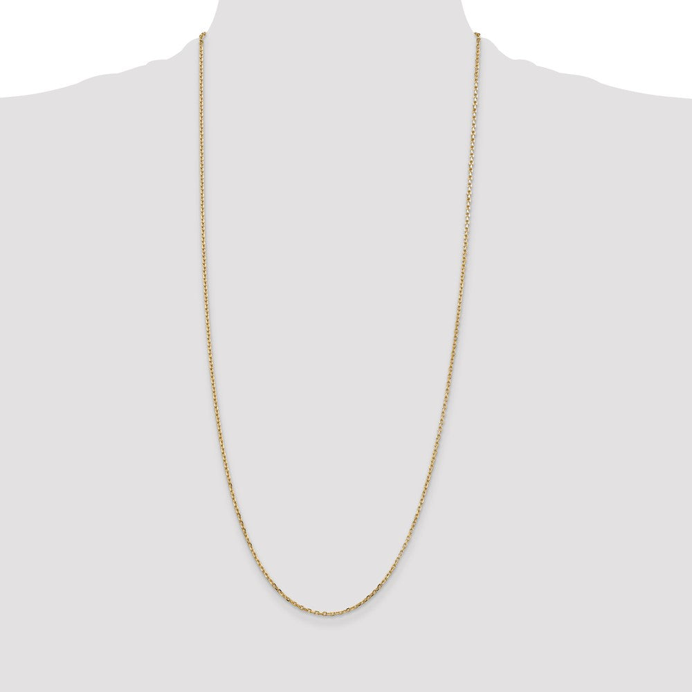 14K 30 inch 1.8mm Diamond-cut Round Open Link Cable with Lobster Clasp Chain