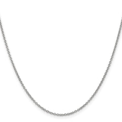 14K White Gold 20 inch 1.4mm Round Open Wide Link Cable with Lobster Clasp Chain