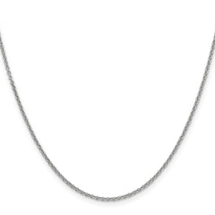 14K White Gold 18 inch 1.6mm Round Open Link Cable with Lobster Clasp Chain