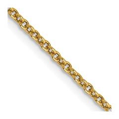 14K 30 inch 1.6mm Round Open Link Cable with Lobster Clasp Chain