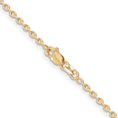 14K 30 inch 2mm Round Open Link Cable with Lobster Clasp Chain