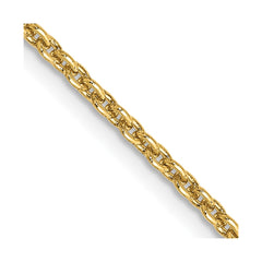 14K 22 inch 2mm Round Open Link Cable with Lobster Clasp Chain