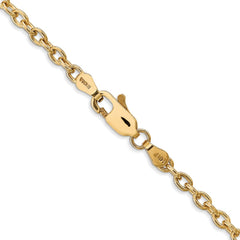 14K 20 inch 3.2mm Round Open Link Cable with Lobster Clasp Chain