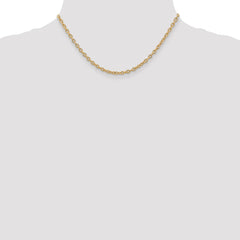 14K 16 inch 3.2mm Round Open Link Cable with Lobster Clasp Chain