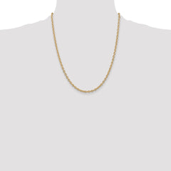 14K 22 inch 3.2mm Round Open Link Cable with Lobster Clasp Chain
