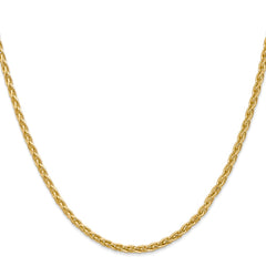 14k 22 inch 3mm Parisian Wheat with Lobster Clasp Chain