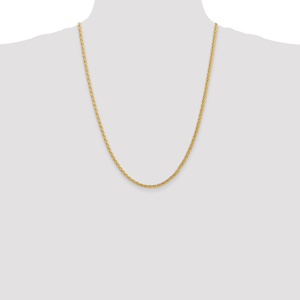 14k 24 inch 3mm Parisian Wheat with Lobster Clasp Chain